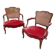 Paire de fauteuils louis  xv