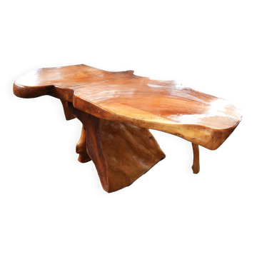 Handcrafted live-edge wooden table