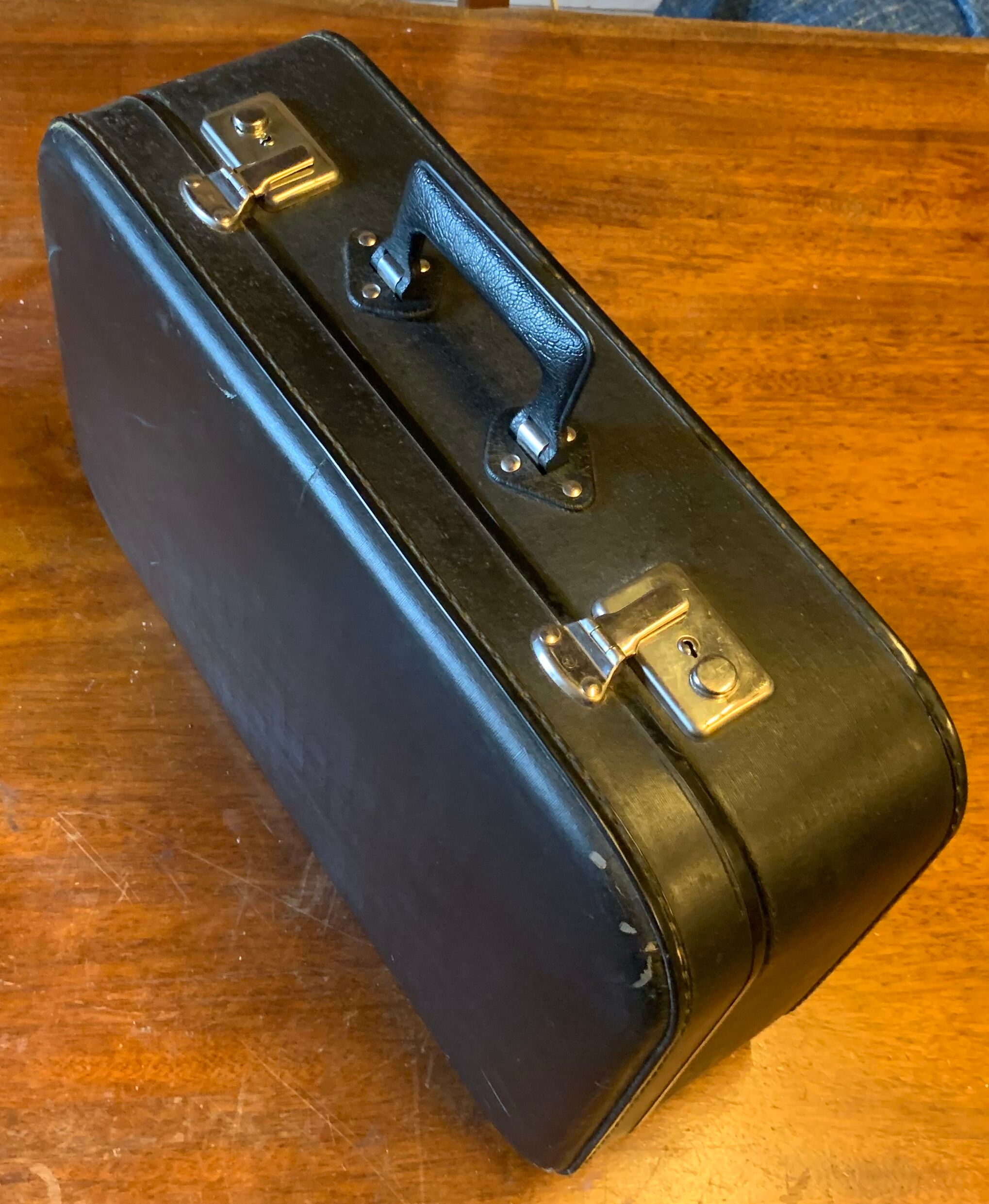 Black suitcase retro style