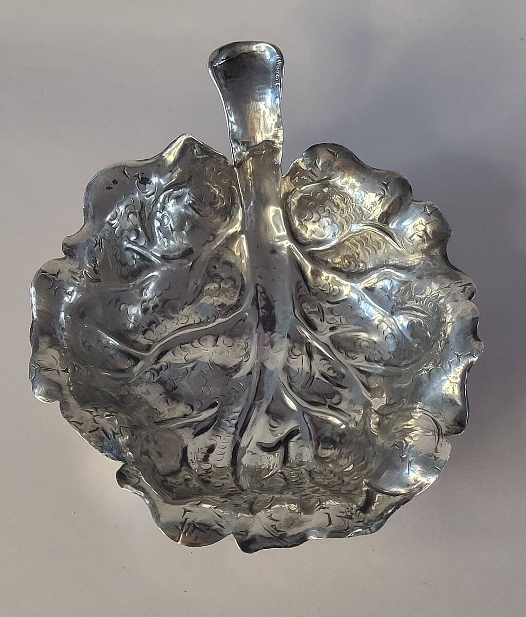 Fratelli Lisi Sterling Silver Leaf Shaped Dish Italian