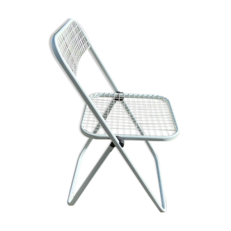 Chaise pliante en métal quadrillé 1980 Talin Italie