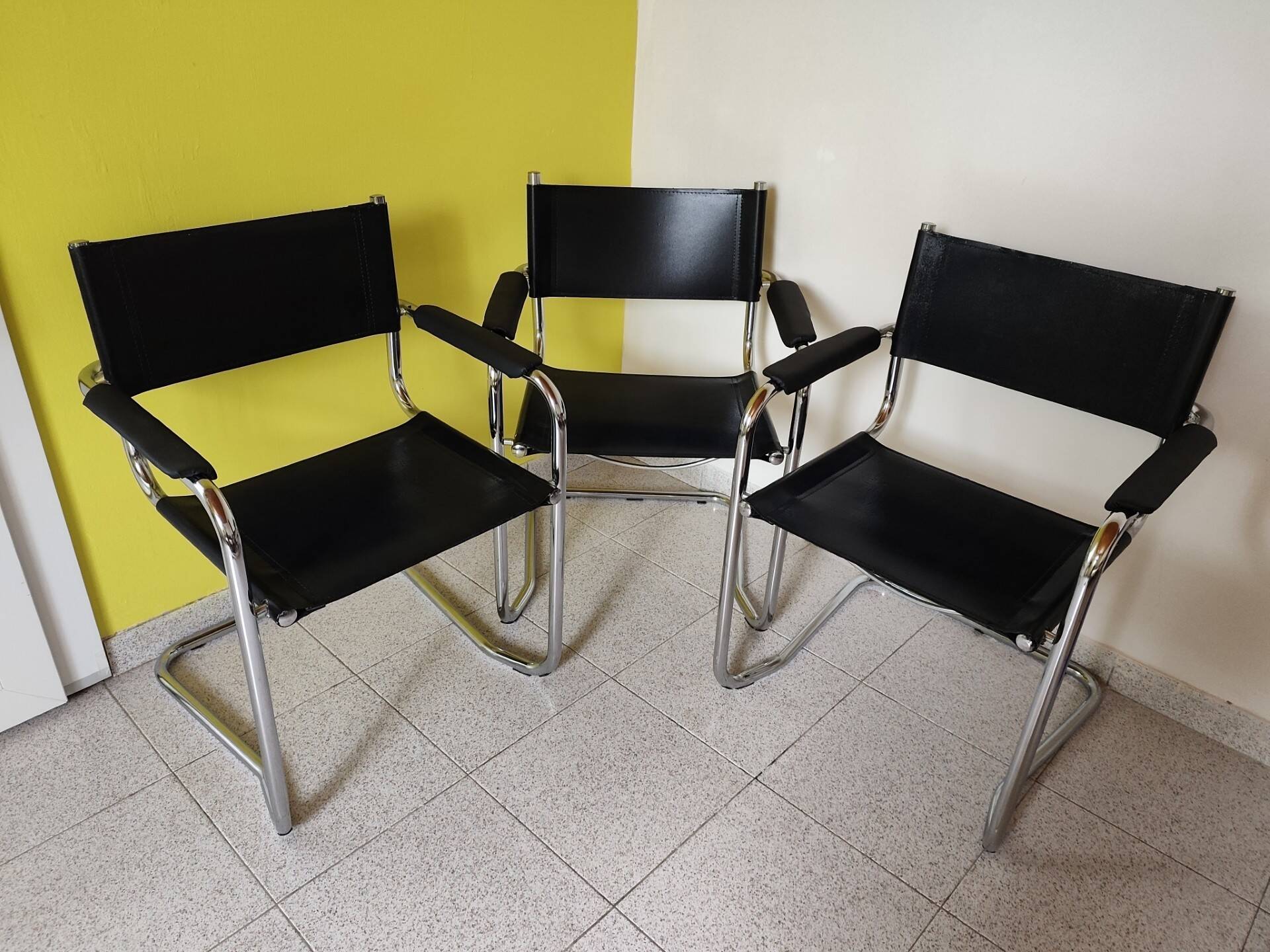 Lot de 3 fauteuils design inspiré Mart Stam
