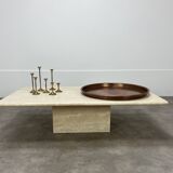 Vintage handcrafted XL round brass tray