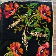 Tapis de laine roumain avec coquelicots et épis de blé, 250x160 cm