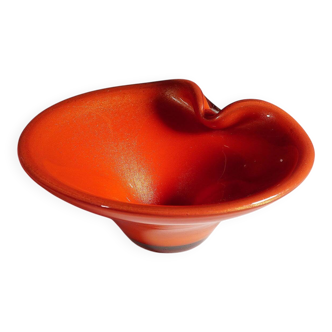 'Corallo Oro' bowl attributed to Archimede Seguso, Murano Italy circa 1950.