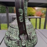 Ancient Greek/Rhodes amphora vase, with inclusions of animal decorations Greek mythology