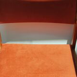 Armchair in solid oak velvet terracota