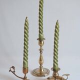 Brass candle holder with cup and handle