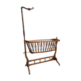 Wooden cradle with swan collar late 19th