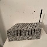Postmodern stone pen holder and envelopes, 1980