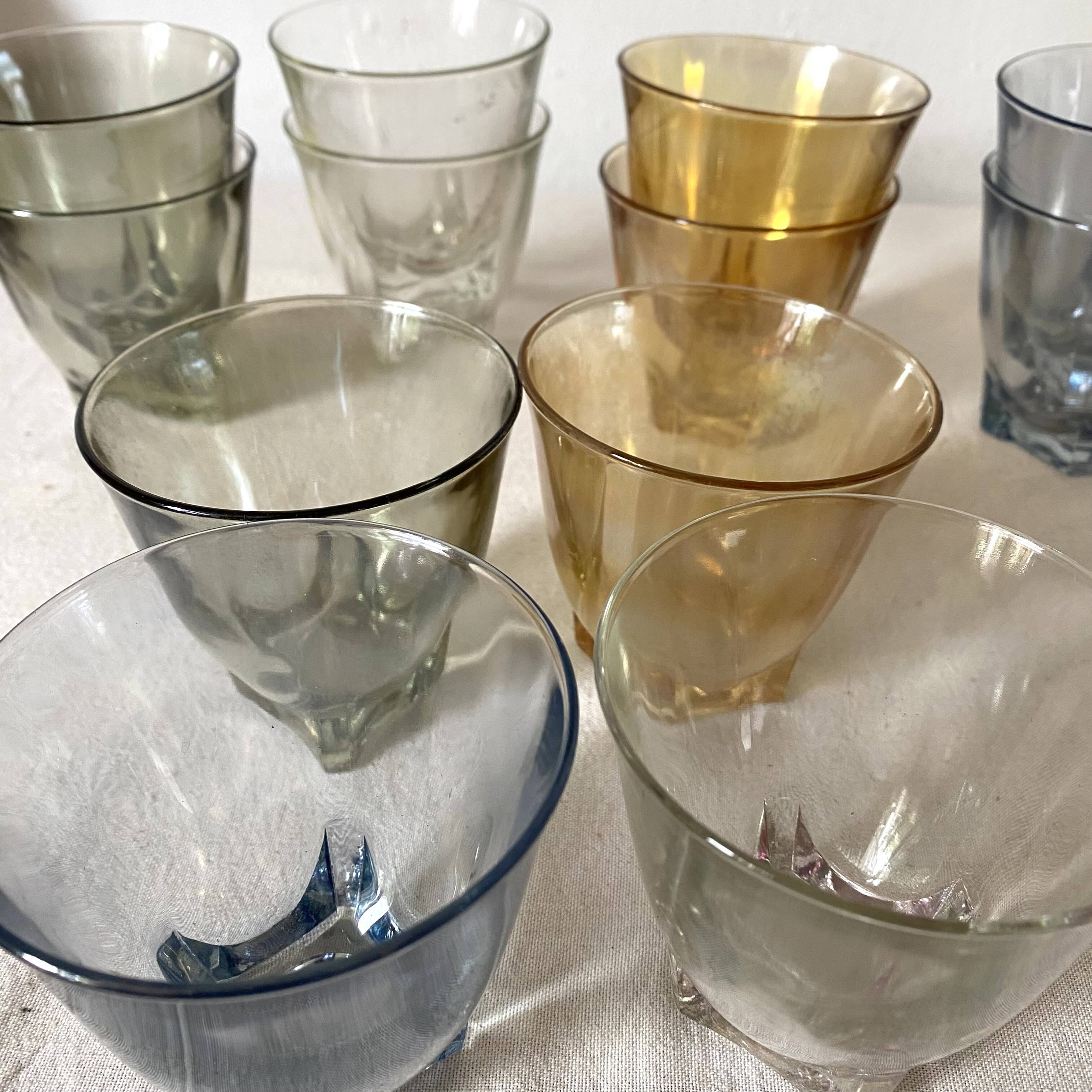 Colorful iridescent water glasses