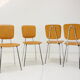 Ensemble de quatre chaises de salle à manger des années 1970, Tchécoslovaquie