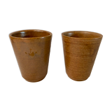Ensemble de 2 mugs tasses verre en grès Digoin