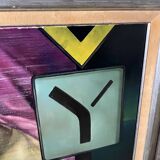 Painting "Nude at the traffic sign" Belgian Pop Art, MACKOWIAK ERWIN, oil on canvas, ca 1975