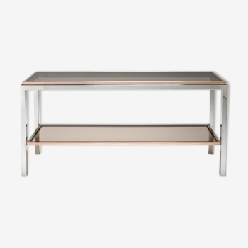 Chrome and brass console table, Italy 1970