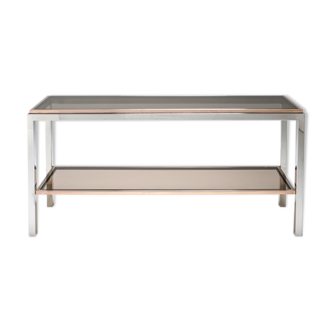 Chrome and brass console table, Italy 1970