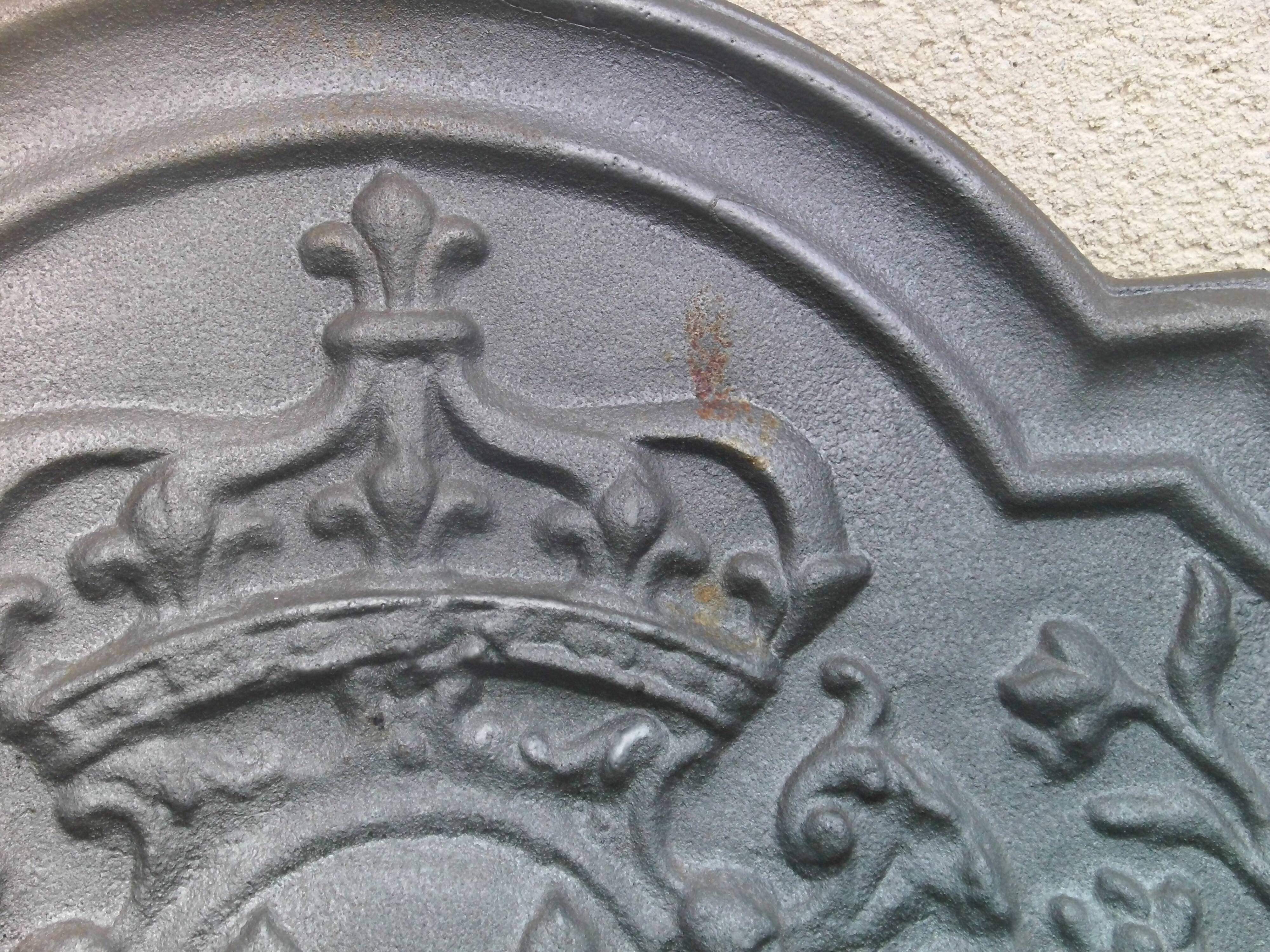 Cast-iron fireplace plate drawing crown never laid Stern Art Foundry