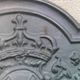 Cast-iron fireplace plate drawing crown never laid Stern Art Foundry