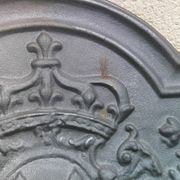 Cast-iron fireplace plate drawing crown never laid Stern Art Foundry