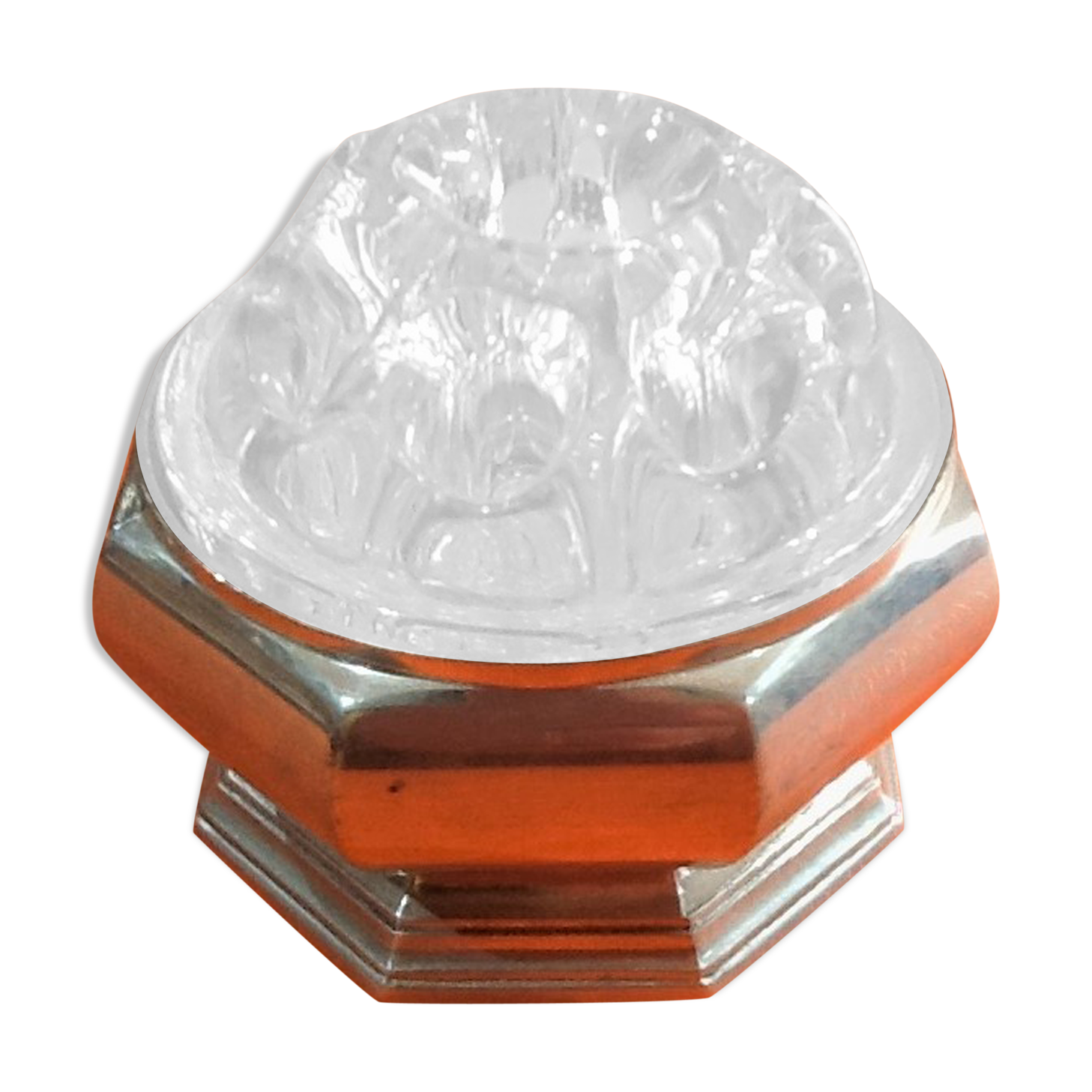 Table center Pique glass flowers Base Etain of the Manor 70s