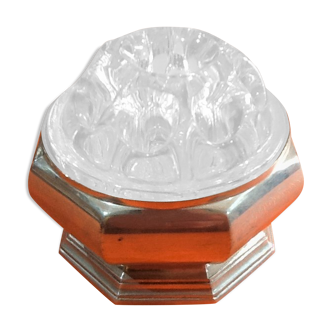 Table center Pique glass flowers Base Etain of the Manor 70s