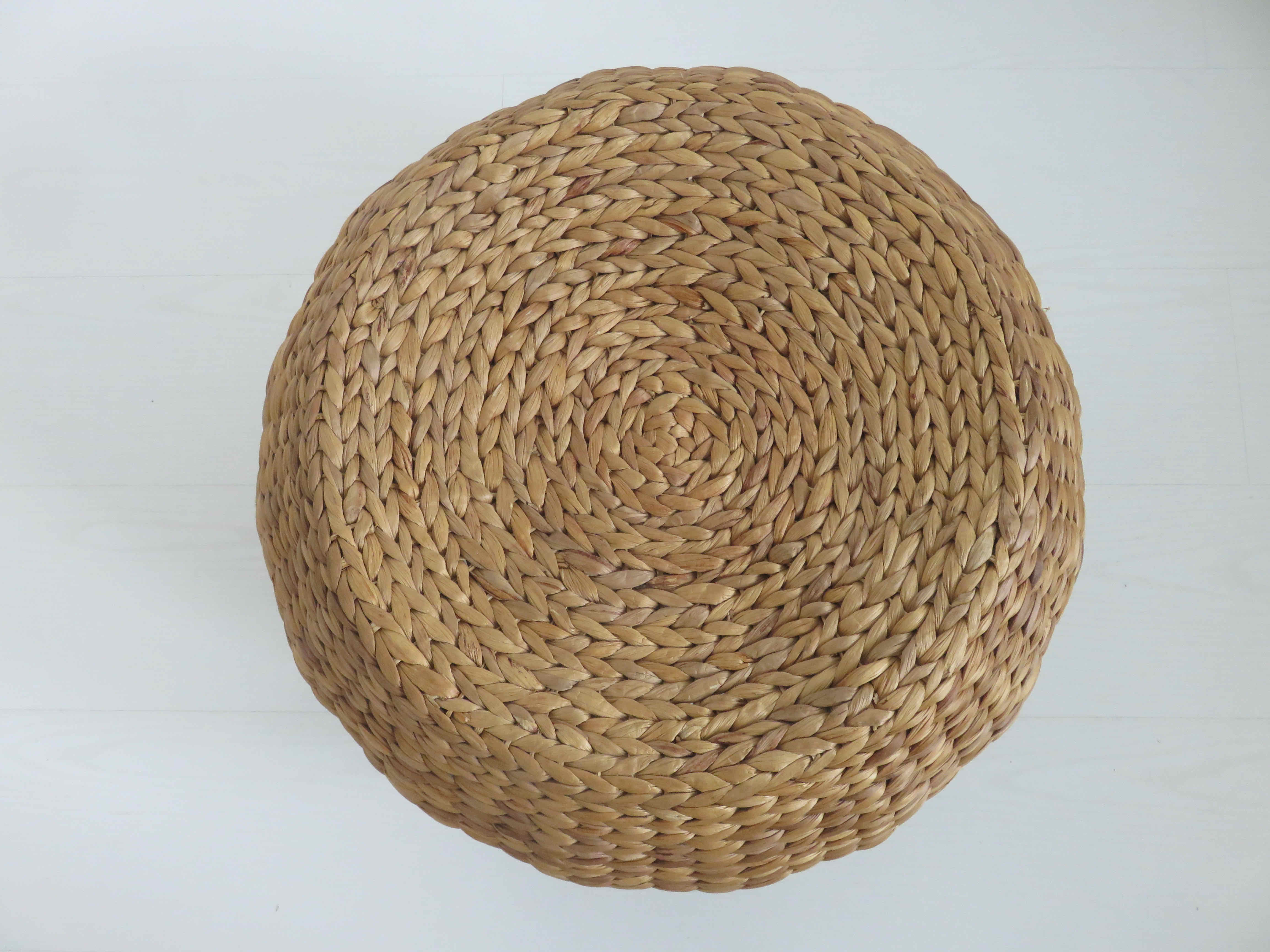 Tabouret en jonc et bambou 1970 1980