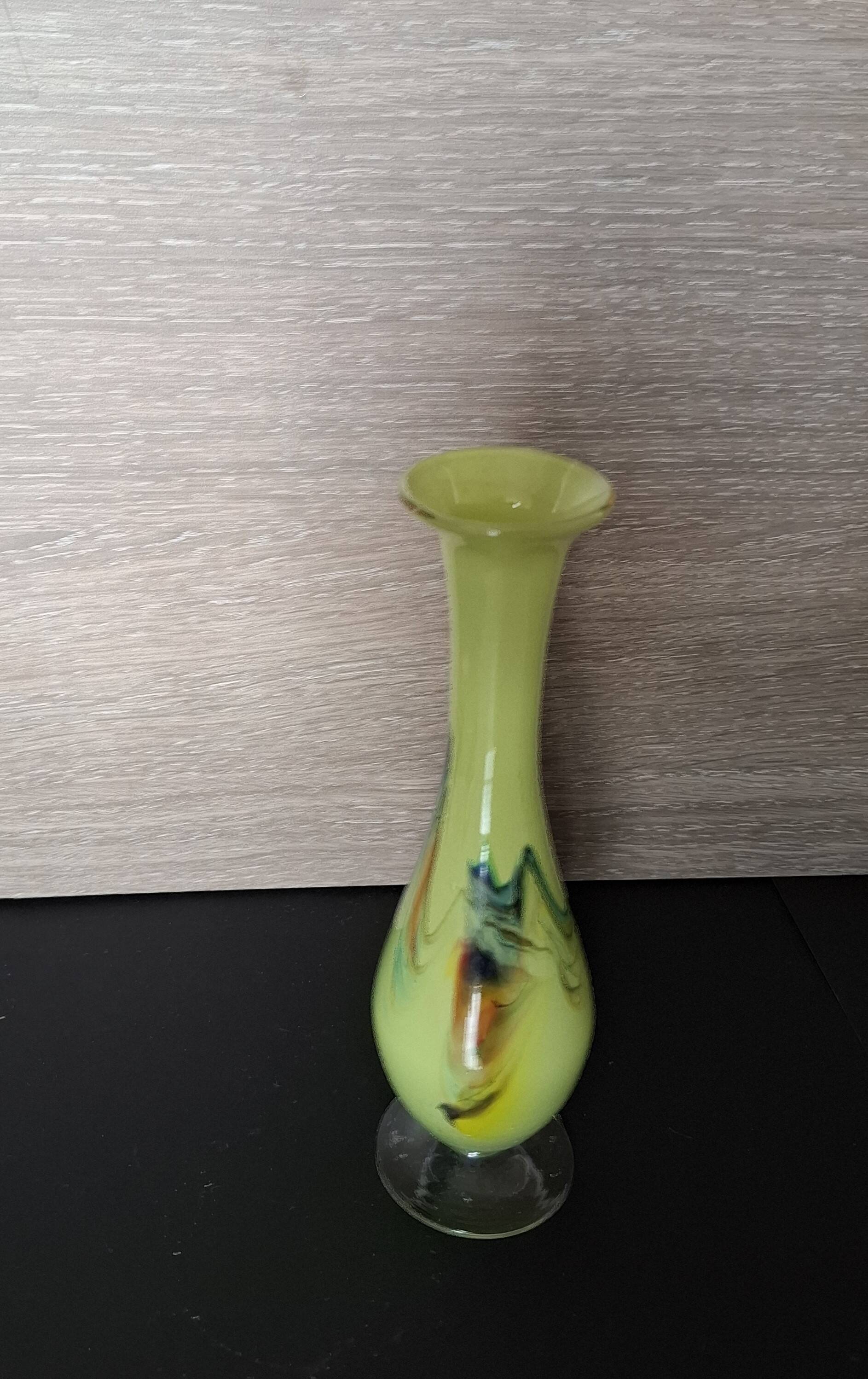 Chinese Dalian Glass vase - Snowflakes 1950