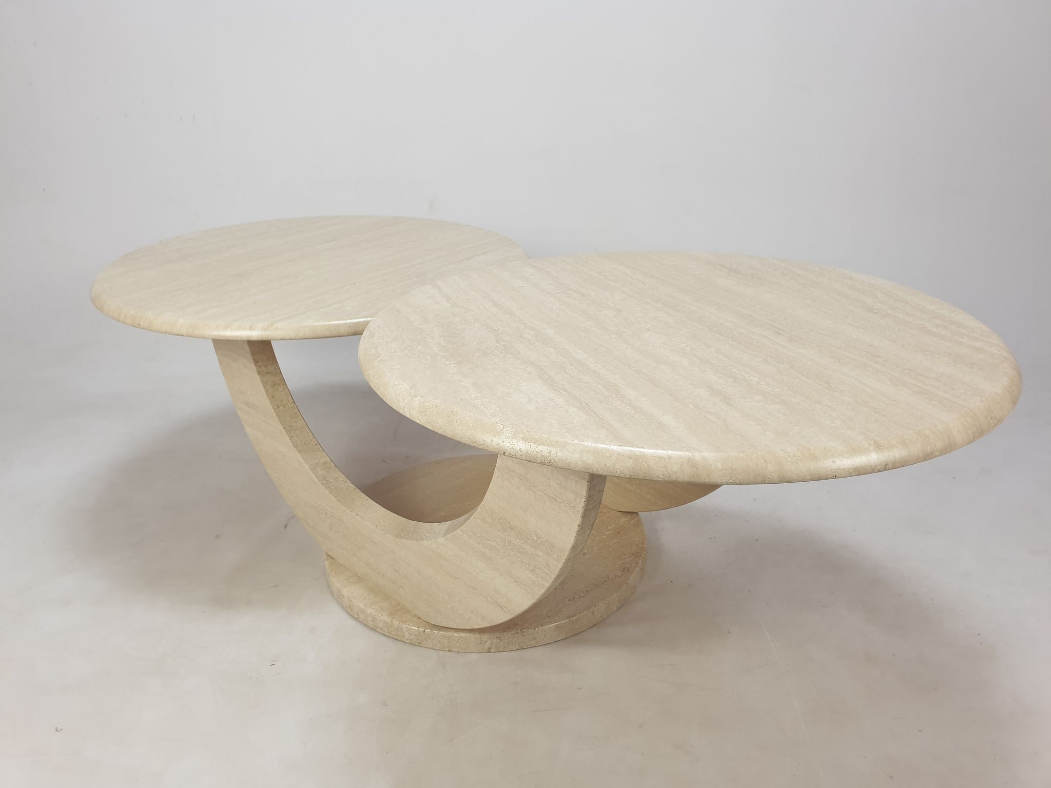 Italian travertine coffee table, 1980s