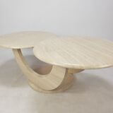 Italian travertine coffee table, 1980s