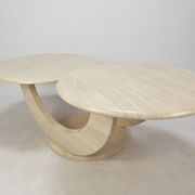 Italian travertine coffee table, 1980s