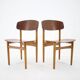 1960s Set of 6 Børge Mogensen Model 122 Oak and Teak Dining Chairs for Søborg Møbelfabric, Denmark
