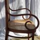 Pair of Thonet style armchairs canned and wood turned