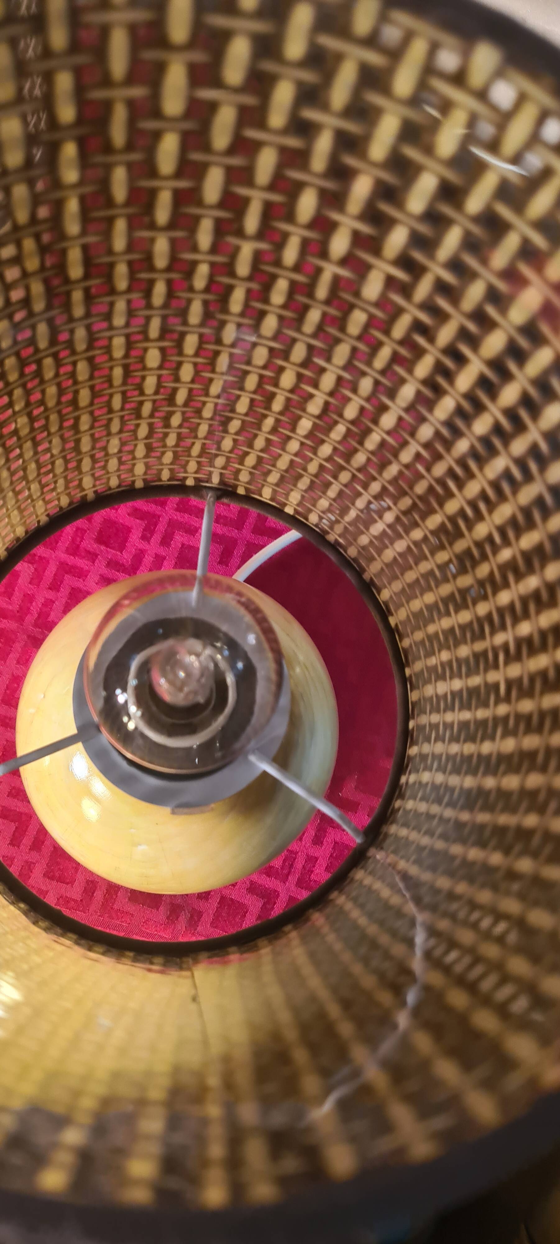 Pair of natural solid wood ball lamps, Scandinavian style bedside table 33x14