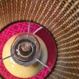 Pair of natural solid wood ball lamps, Scandinavian style bedside table 33x14