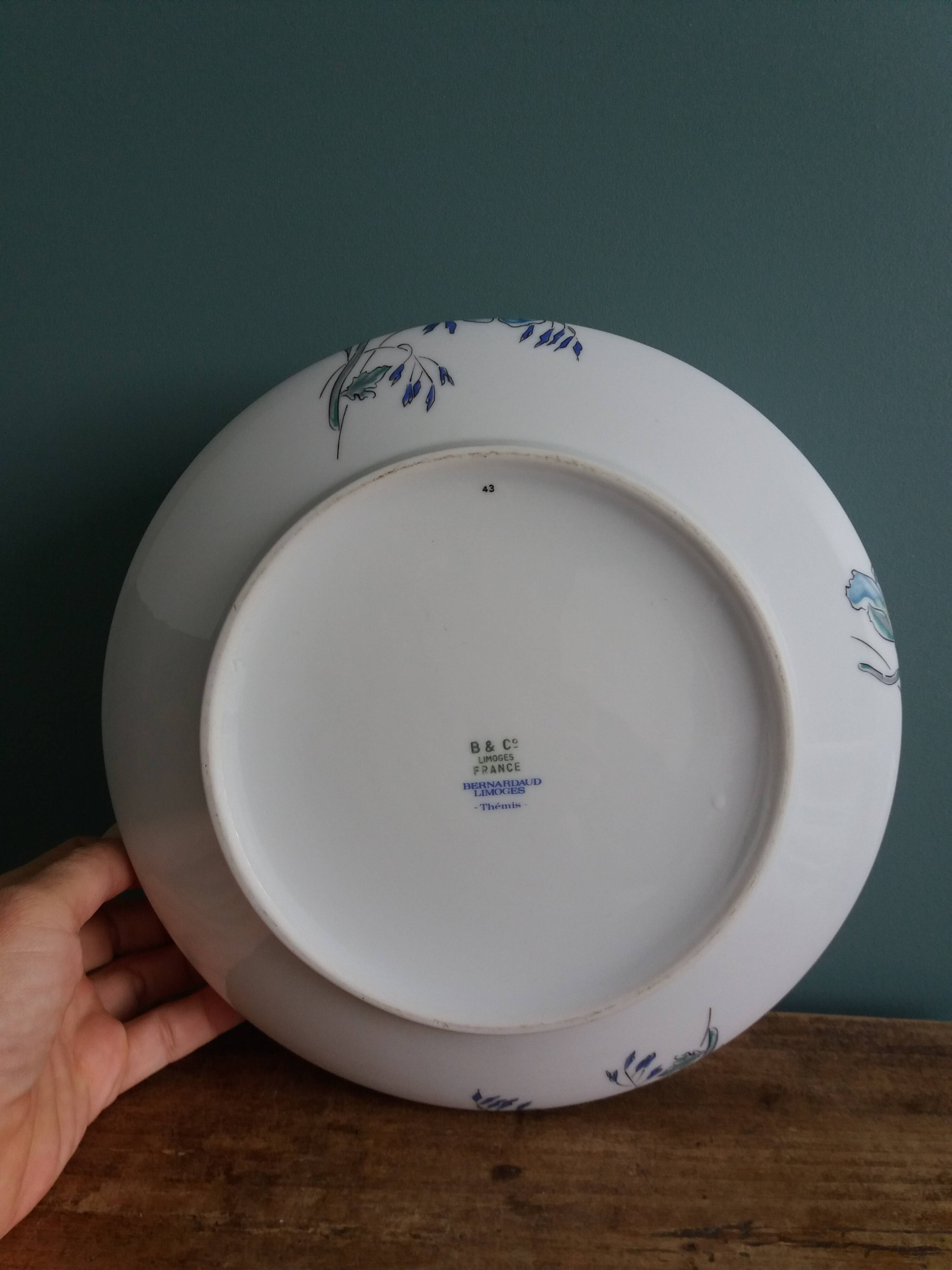 Ariès salad bowl by Raymond Loewy, Limoges porcelain by Bernardaud, Th pattern