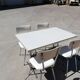 Set table and kitchen chairs in formica and skai