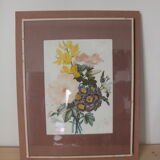 Engraving of flowers