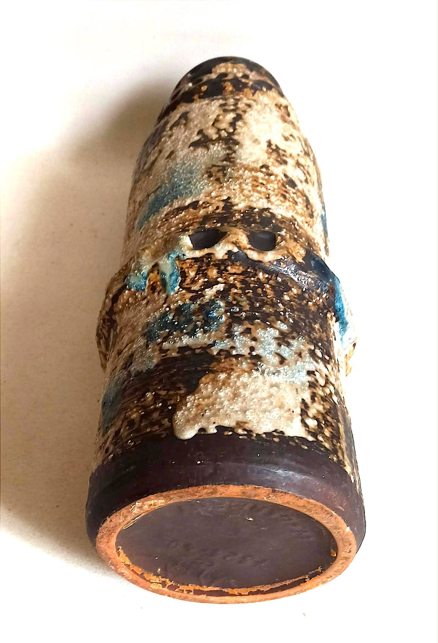 Dieter Peter terracotta vase West Germany late 1960s Height 40 cm