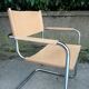 Fauteuil Cantilever en cuir couleur pêche