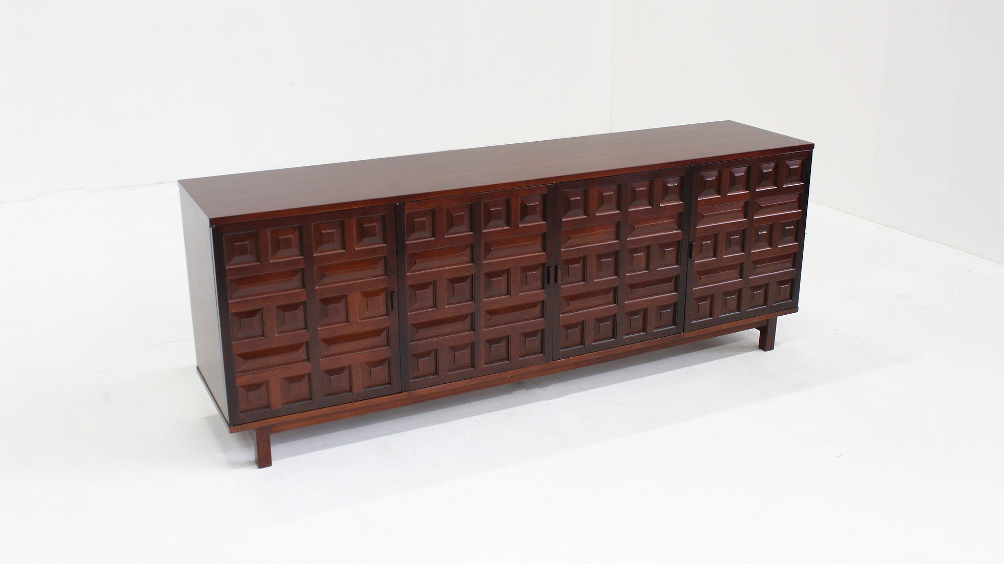 Vintage Spanish brutalist sideboard credenza 1970s