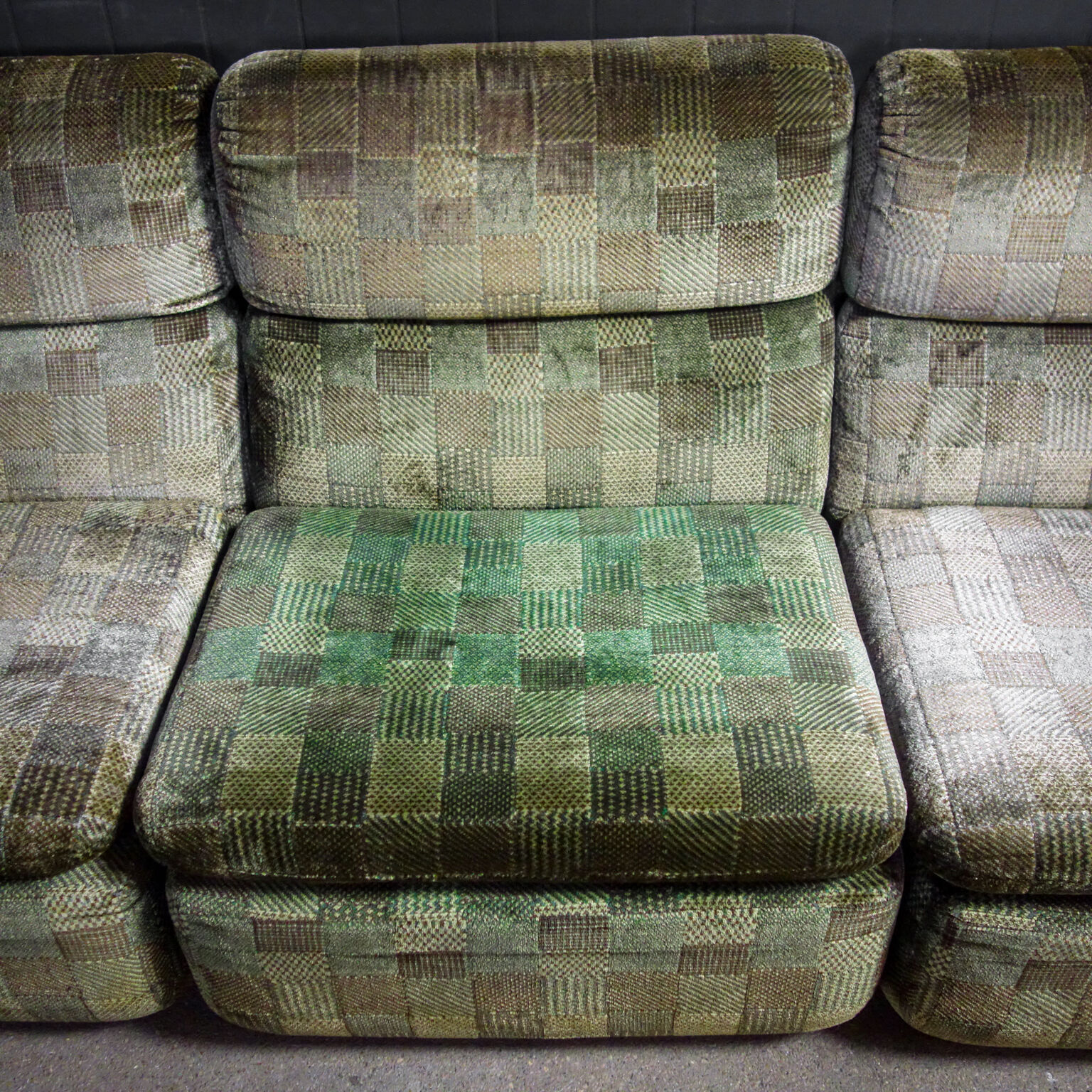 Rolf Benz modular corner sofa - green velvet - 1970s