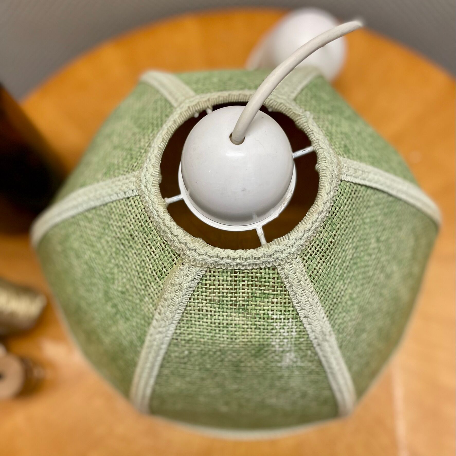 Pale green rattan suspension