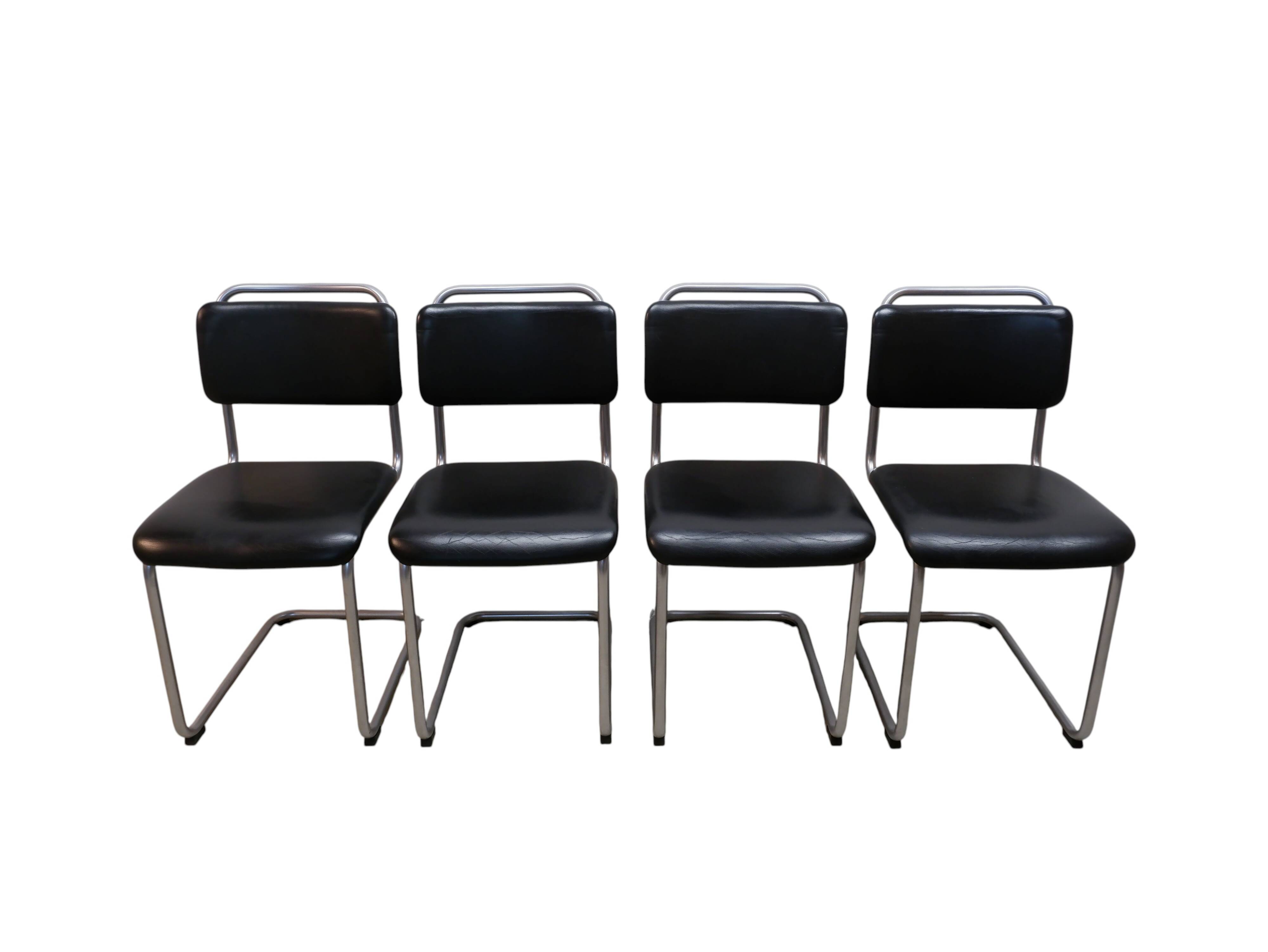 Ensemble de 4 chaises de salle à manger Gispen 101