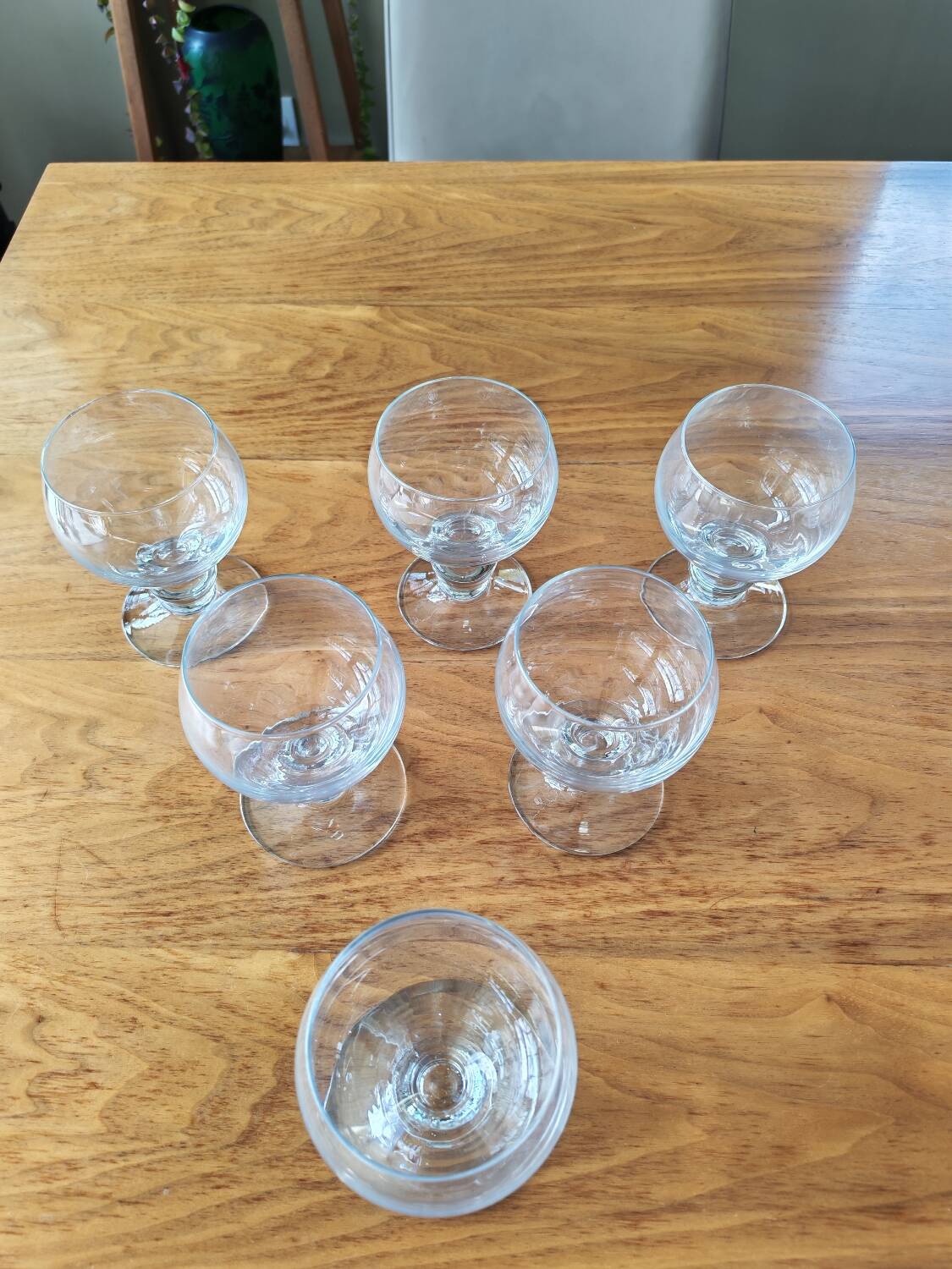 6 crystal stem glasses from the 1970s