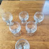 6 crystal stem glasses from the 1970s