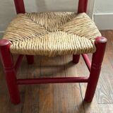 Chaise en bois et paille