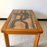 1960s vintage Vallauris ceramic coffee table