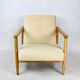 Chaise GFM-142 en velours beige attribuée à Edmund Homa, années 1970