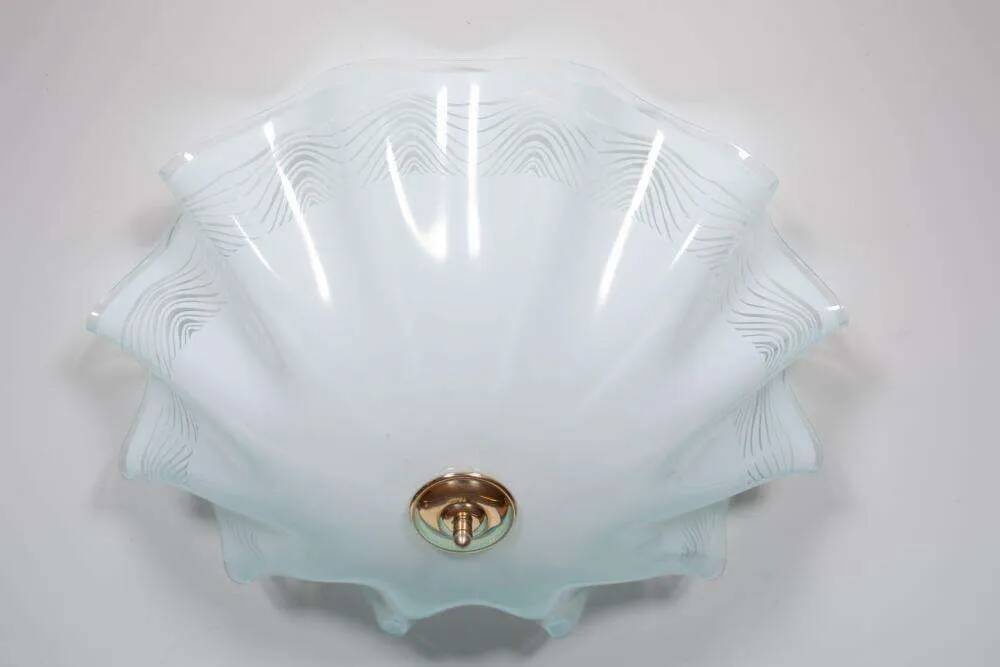Vintage 1970s glass space ceiling lamp.