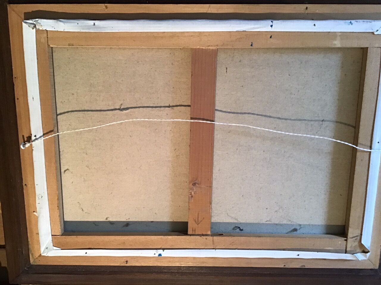 Old painting, farmhouse landscape signed Louis Dubois and dated 83